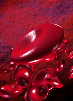 Flowing blood cells